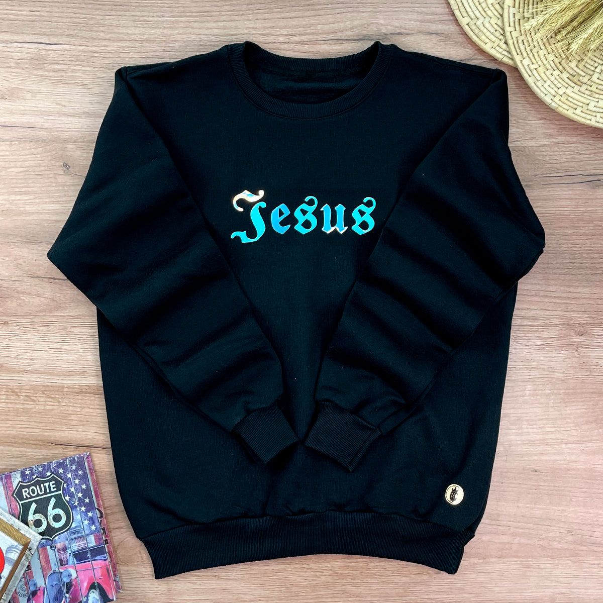 Moletom Preto Aplique Jesus