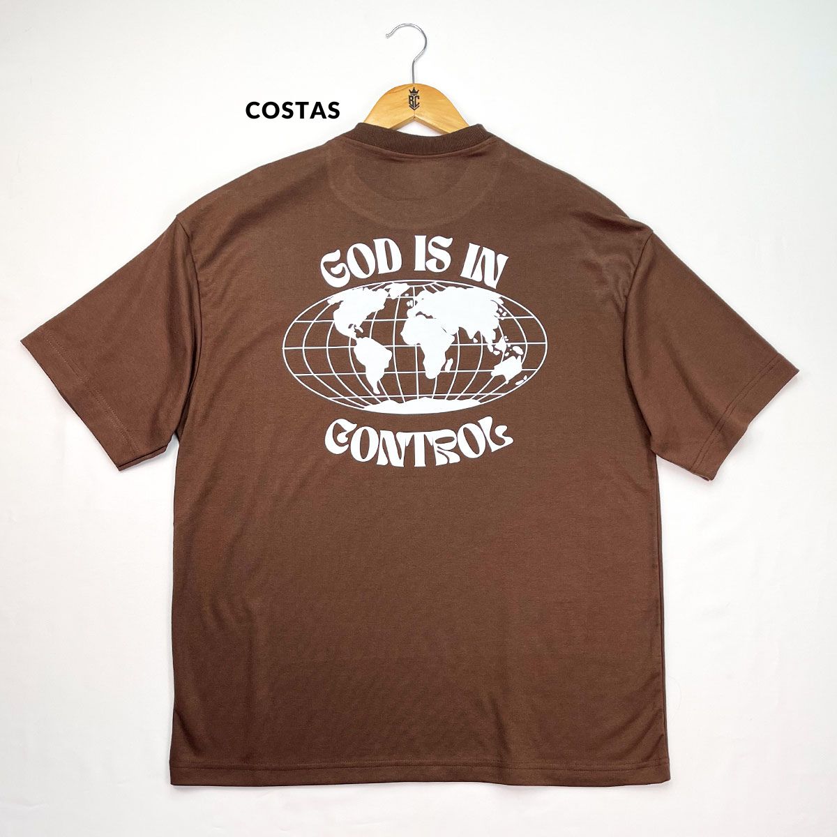 Oversized Marrom Full God Is In Control